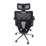Менаџерски стол Ergonic – црн (со потпирач за нозе и механизам за релаксација) - Image 5