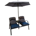 VERANO Двоен lounge сет со чадор 1.8 m и централен сточe/полица TX-K006 - Image 3