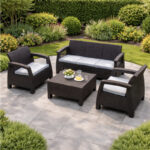 VERANO Гарнитура за двор (Outdoor Sofa Set) TX-T020 – PP пластика + клуб маса - Image 3
