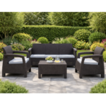 VERANO Гарнитура за двор (Outdoor Sofa Set) TX-T020 – PP пластика + клуб маса - Image 4