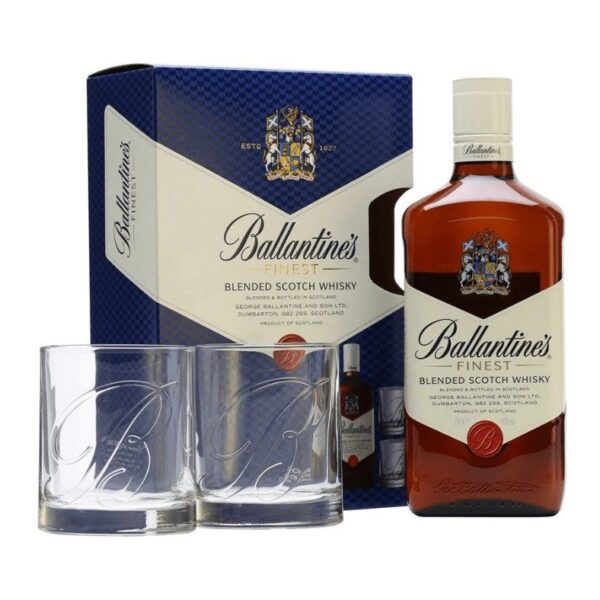 Ballantine's Finest  Whisky 0.7 lit+2 glasses