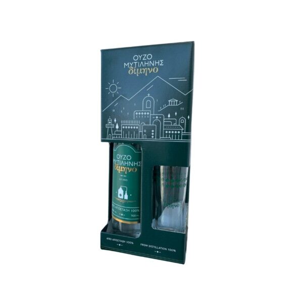 Ouzo Dimino + Glass Gift Box 0.7 lit