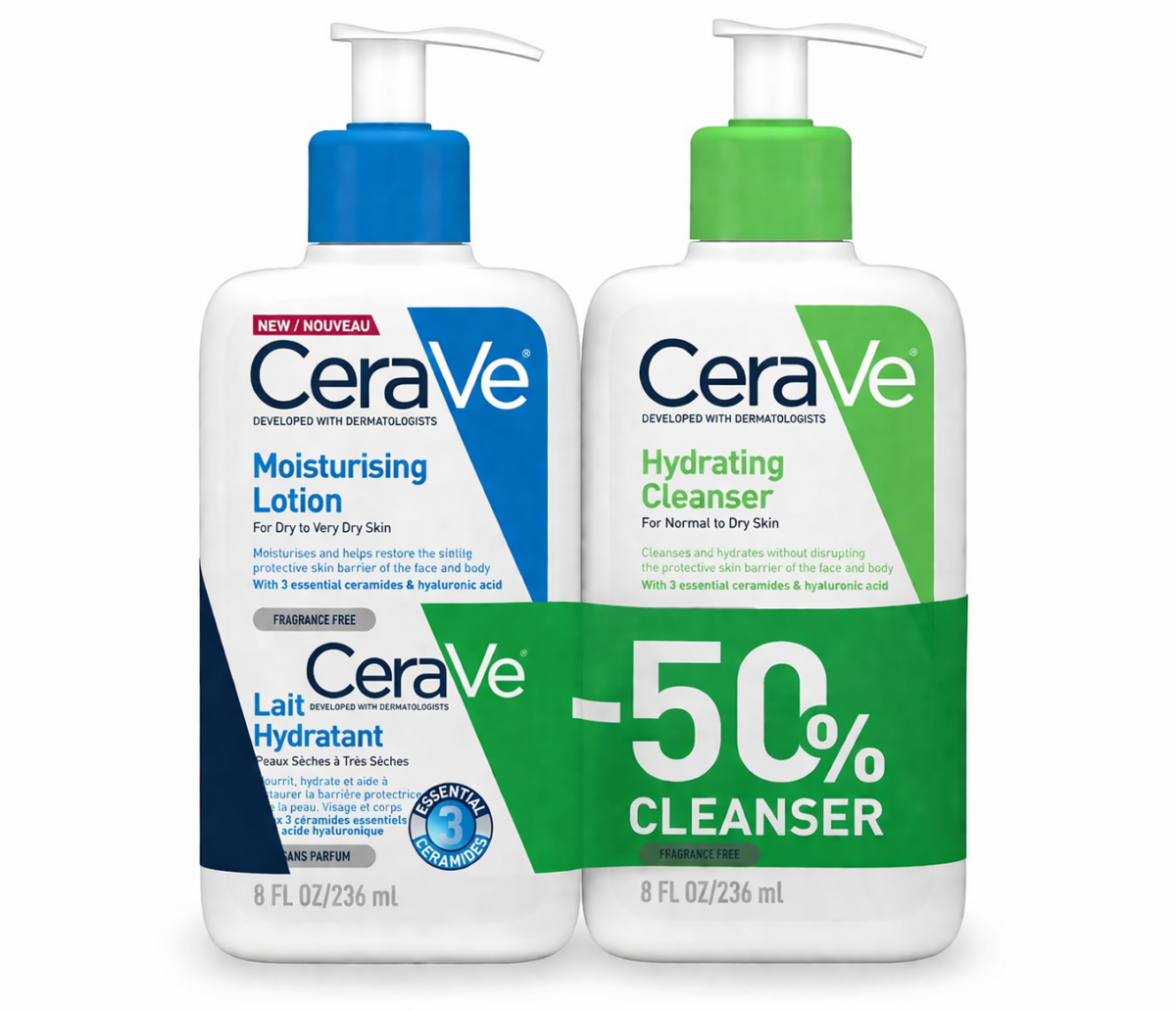 CeraVe Hydrating Cleanser +  CeraVe Moisturising Lotion - Image 1