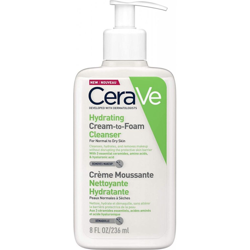 CERAVE MB296800 HYDRATING CREAM-TO-FOAM CLEANSER 236 ML CERAVE MB296800 HYDRATING CREAM-TO-FOAM CLEANSER 236 ML - Image 1