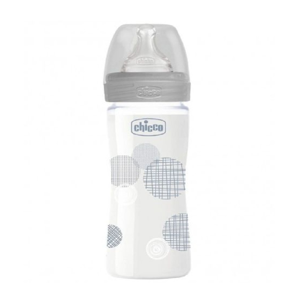 CHICCO SISE STAKLENO SIVO WELL-BEING 240 ML CHICCO SISE STAKLENO SIVO WELL-BEING 240 ML - Image 1