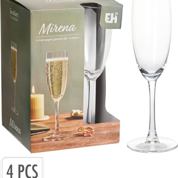 Сет 4 чаши за шампањ/prosecco EH CC7001890 180ml