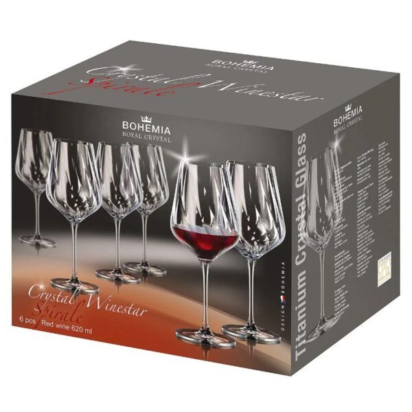 Сет 6 чаши за вино Bohemia Winestar spirale 620ml