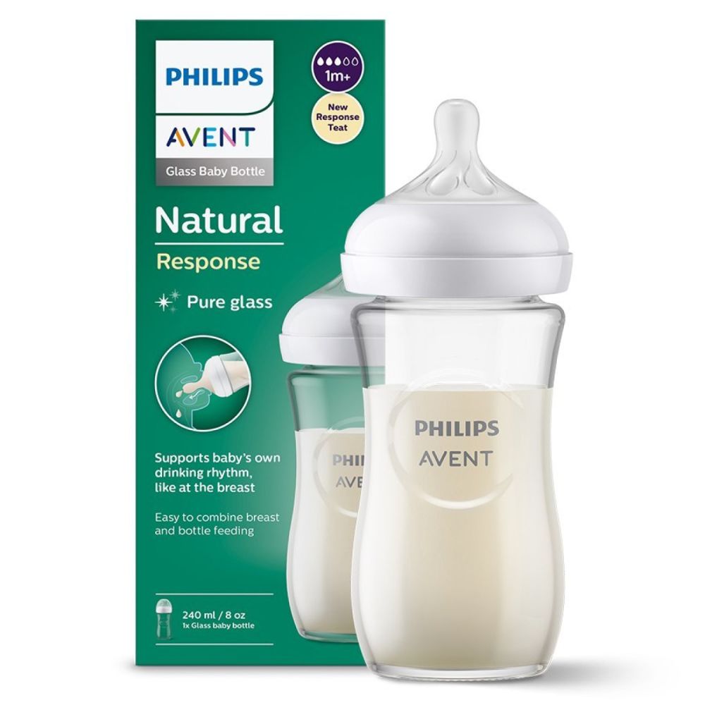 AVENT 933/01 NATURAL RESPONSE STAKLENO SISE 3-6M+ 240ML.