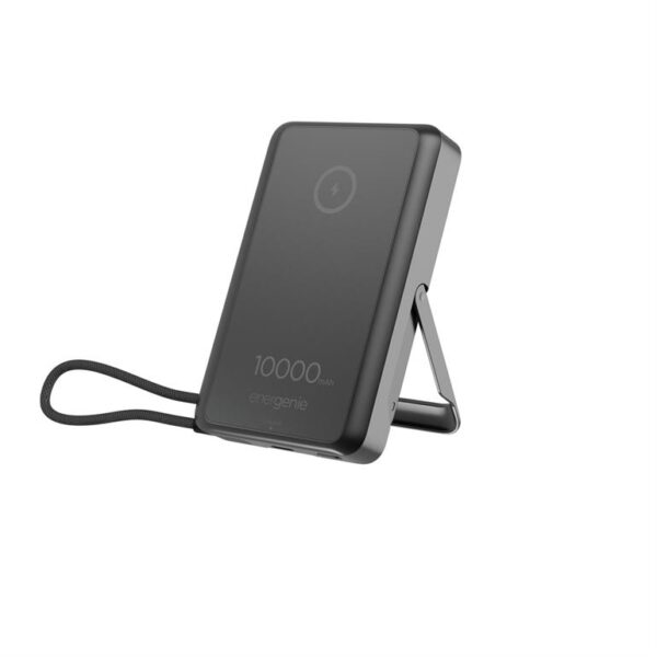 Power Bank Gembird 15W Wireless Charge Slim 10000mAh Magnetic with Stand Black