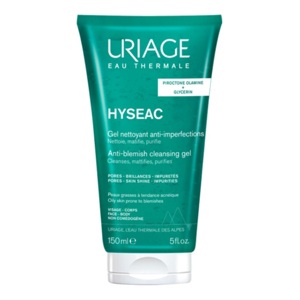 URIAGE HYSEAC GEL ZA MIENJE LICE BEZ SAPUN ZA MASNA KOZA SO DAMKI 150 ML